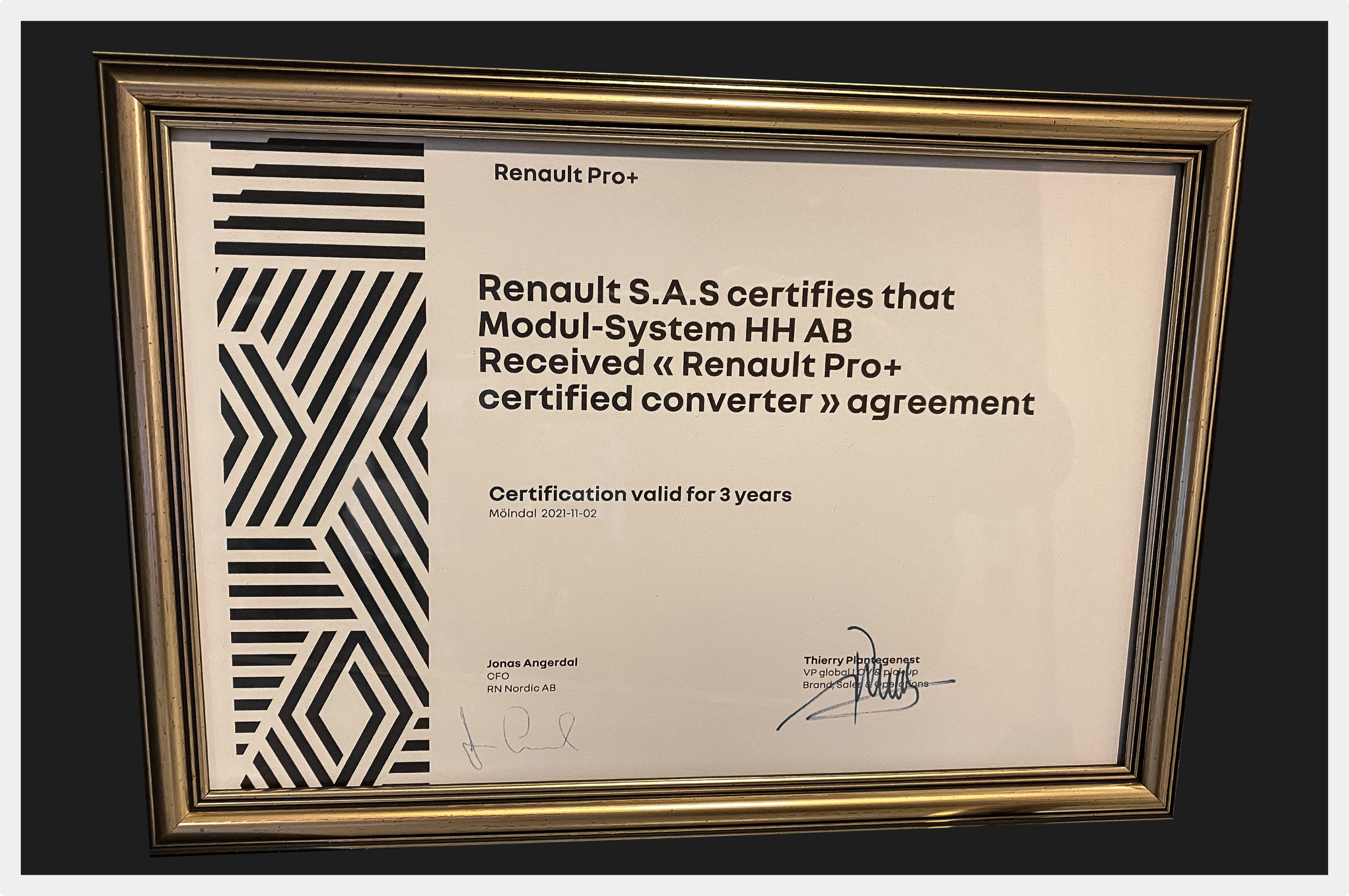 Modul-System erhåller certifikat, Renault Pro + Certified Converter 