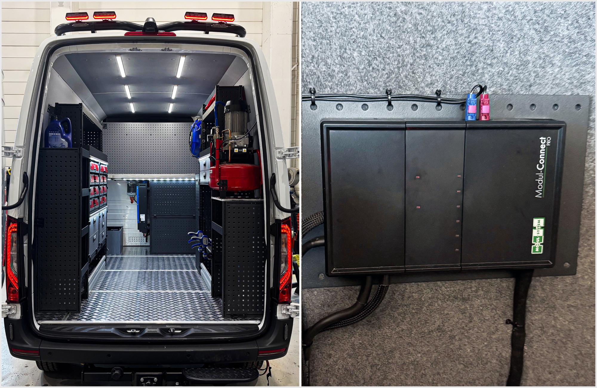 Mercedes Benz Sprinter byggd för nordiska förhållanden – utrustad för effektiv och säker mobil maskinservice