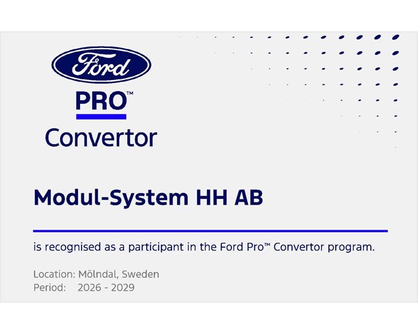 Modul-System, Mölndal, är en stolt Ford Pro Converter